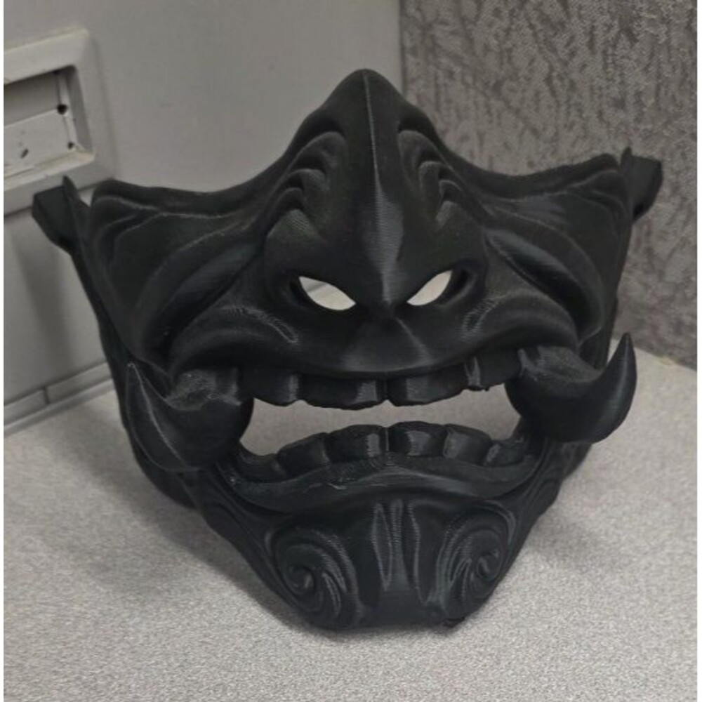 Highly detailed, 3D-printed Samurai Mempo half-mask.